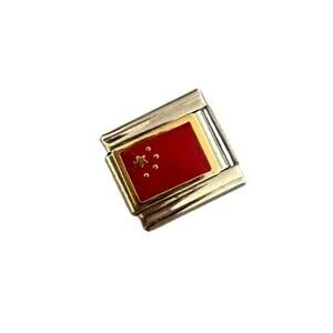 China Flag Travel Asia Italian Charm Bracelet Link 9mm Stainless Steel Y2K NEW